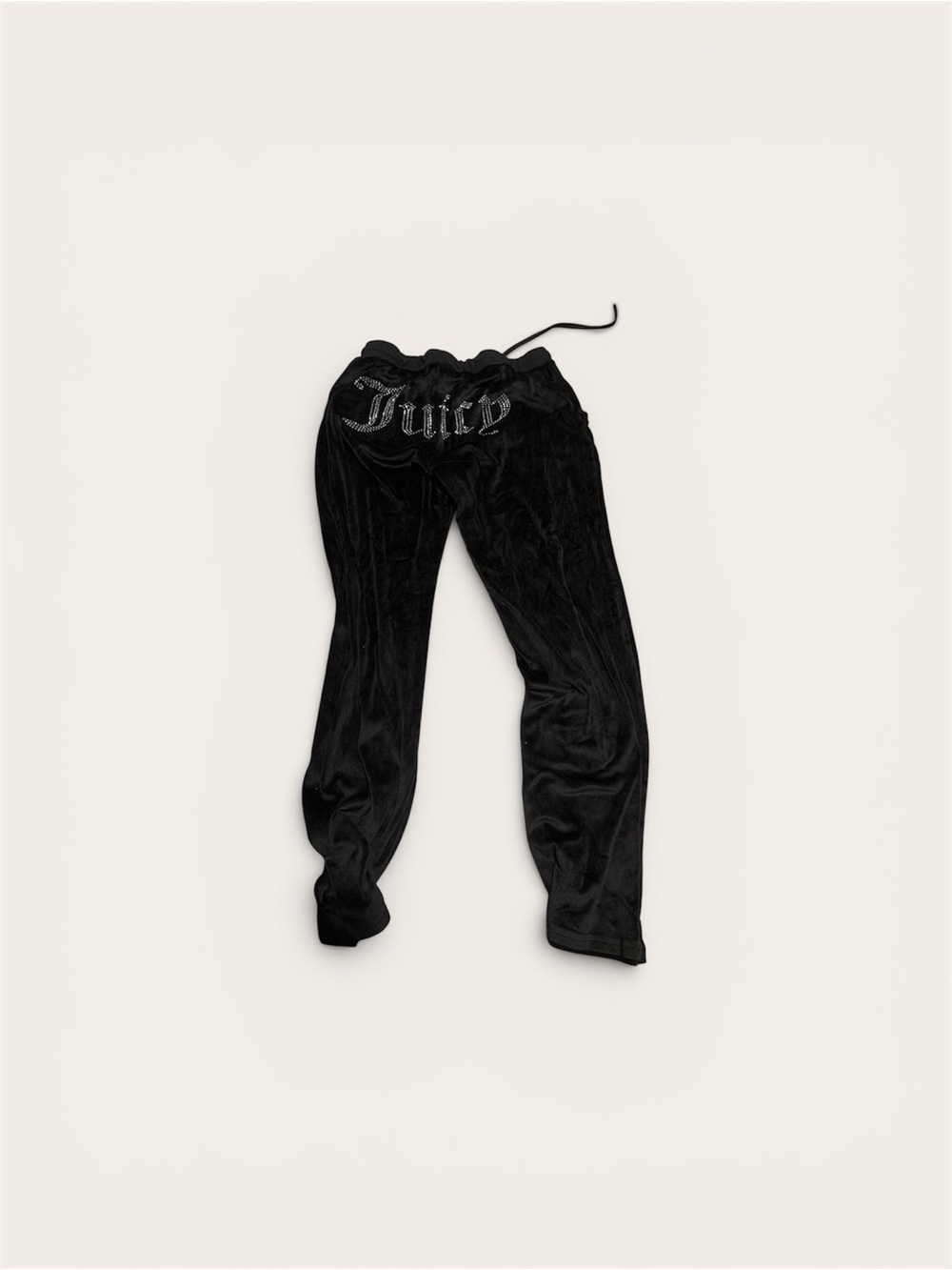 Juicy Couture Black Velour Rhinestone Logo Pants